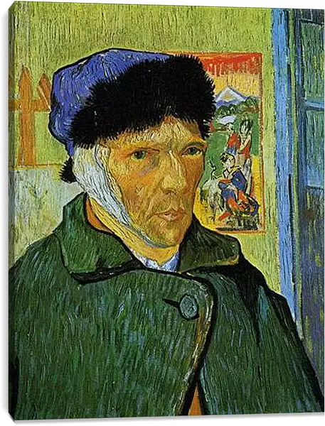 Постер на подрамнике - Self-Portrait with Bandaged Ear. Винсент Ван Гог