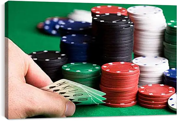 Постер на подрамнике - Покер. Фишки.