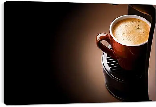 Постер на подрамнике - Красная чашка. Утренний ритуал.