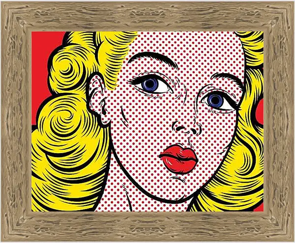 Картина в раме - Блондинка