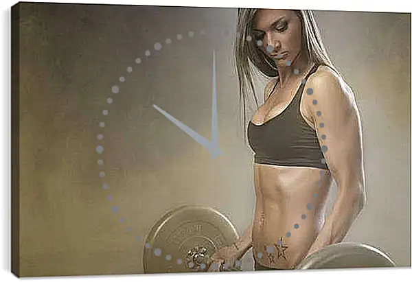Часы картина - Работа со штангой на бицепс