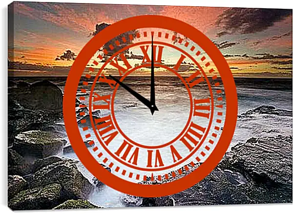 Часы картина - Закат на море