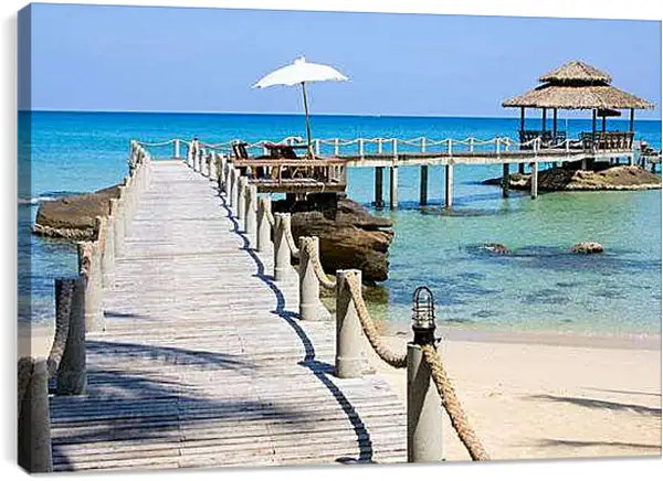 Постер на подрамнике - Беседка в море