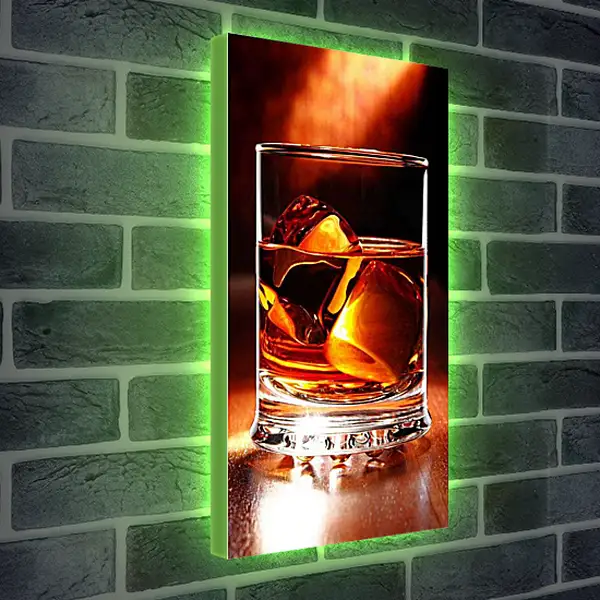 Лайтбокс световая панель - Лед в бокале. Янтарное сияние.