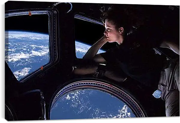 Постер на подрамнике - Вид из МКС на землю