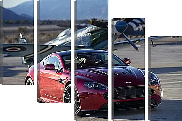 Модульная картина - Aston Martin и самолет