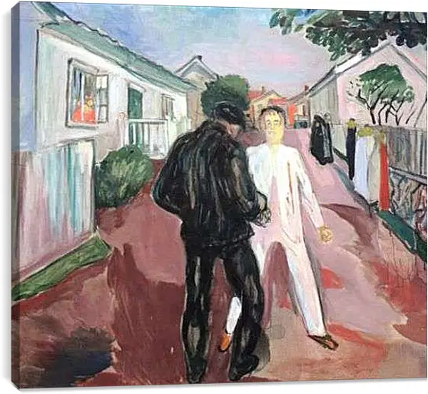 Постер на подрамнике - Die Schlagerei. Эдвард Мунк