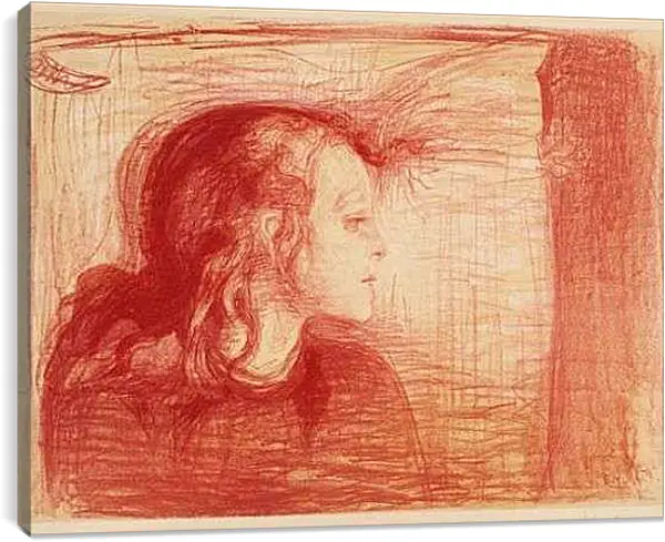 Постер на подрамнике - The Sick Child I (Det syke barn I). Эдвард Мунк