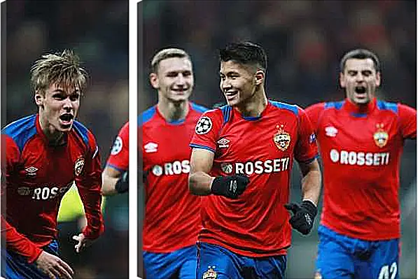 Модульная картина - Празднование гола. ФК ЦСКА Москва. FC CSKA Moscow