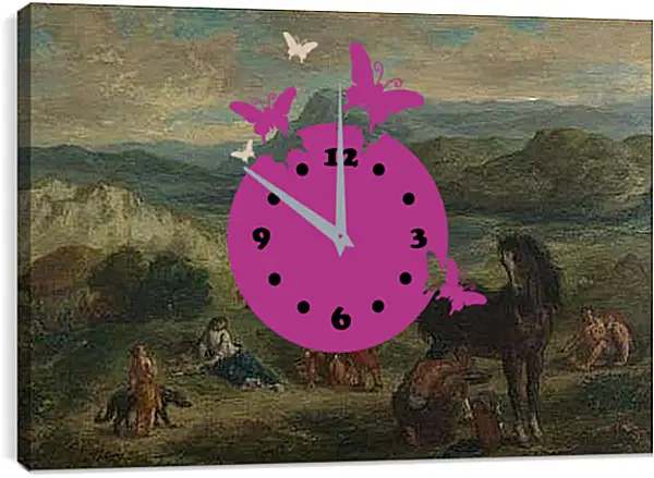 Часы картина - Ovid among the Scythians. Эжен Делакруа