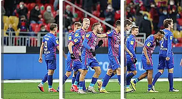 Модульная картина - Празднование гола. ФК ЦСКА Москва. FC CSKA Moscow