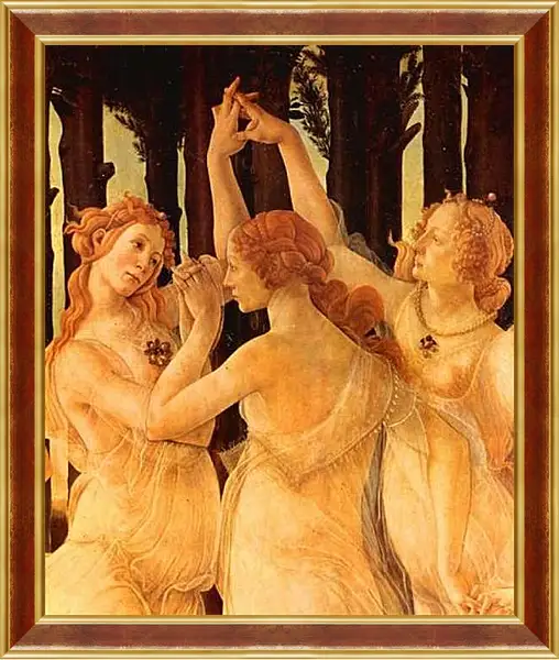 Картина в раме - Spring Primavera (detail Three Graces) Сандро Боттичелли