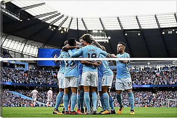Модульная картина - Празднование гола. Манчестер Сити. Manchester City