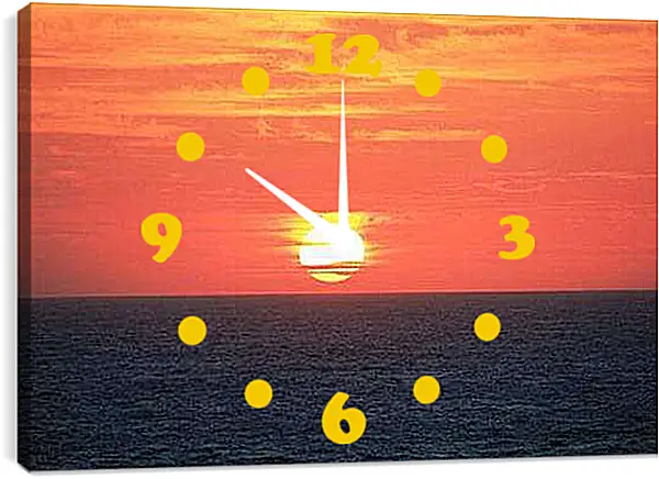 Часы картина - Sunset In Indian Ocean - Закат в Индийском Океане