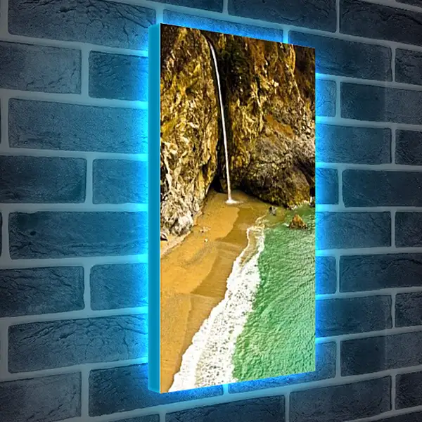 Лайтбокс световая панель - Водопад из скалы
