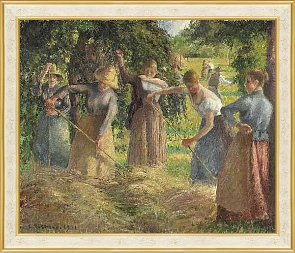 Картина в раме - Жатва в Эраньи. Камиль Писсарро