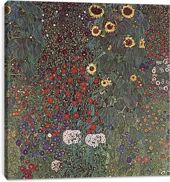 Постер на подрамнике - Bauerngarten mit Sonnenblumen. Густав Климт
