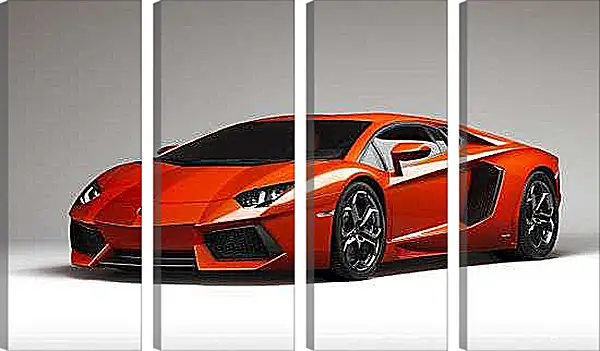 Модульная картина - Красная Ламборгини на белом фоне