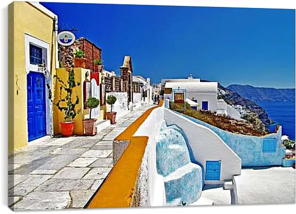 Постер на подрамнике - Город у моря