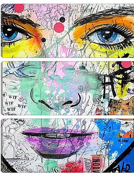 Модульная картина - Фиолетовые губы