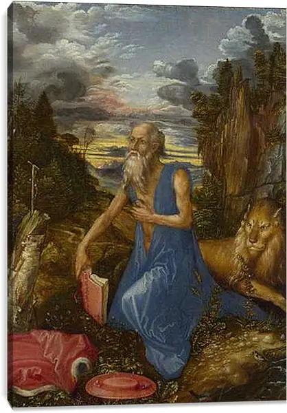 Постер на подрамнике - Saint Jerome. Святой Иероним в пустыне. Альбрехт Дюрер