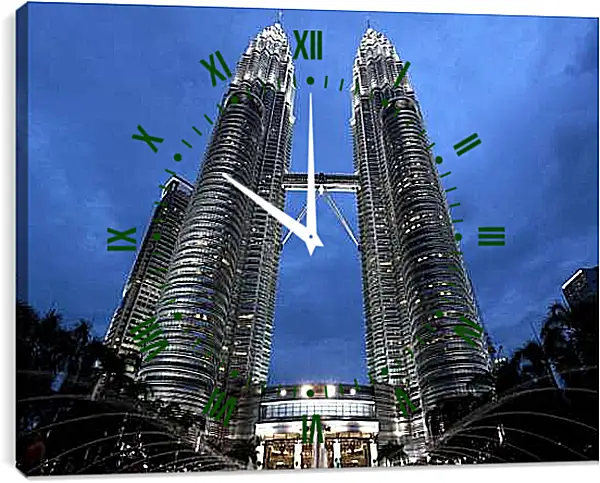 Часы картина - Башни Петронас 2. Малайзия