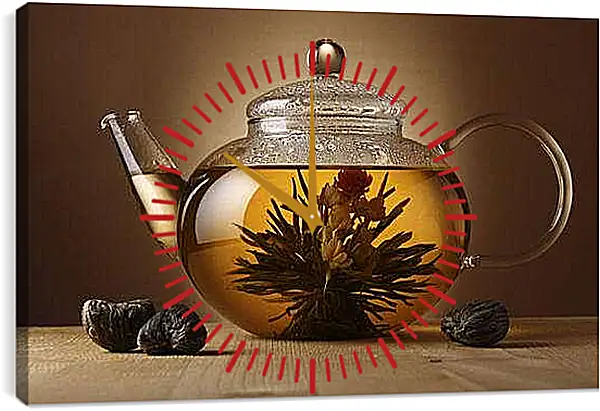 Часы картина - Чай, чайник. Чайное волшебство.