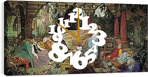 Часы картина - Спящая царевна. Виктор Васнецов