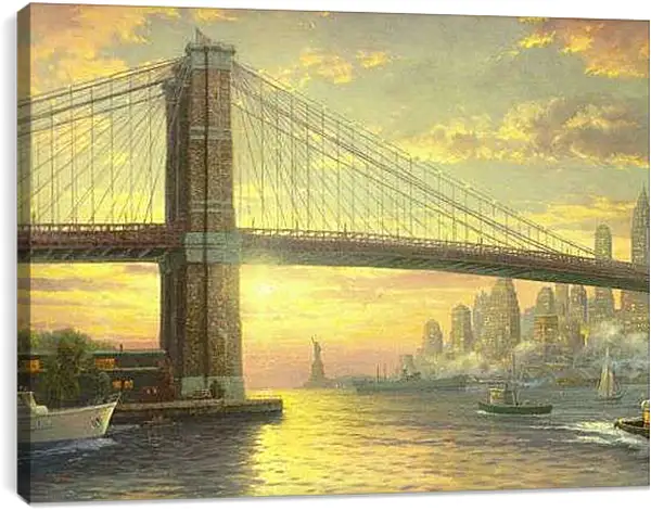 Постер на подрамнике - Статуя Свободы на закате