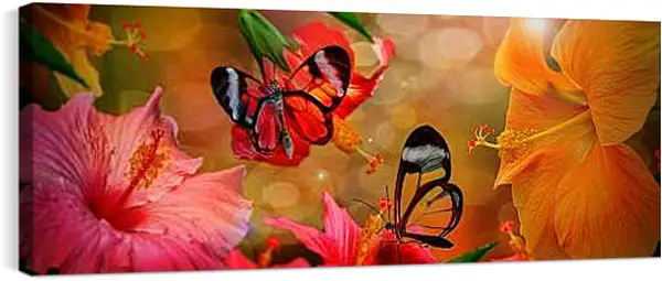 Постер на подрамнике - Две бабочки