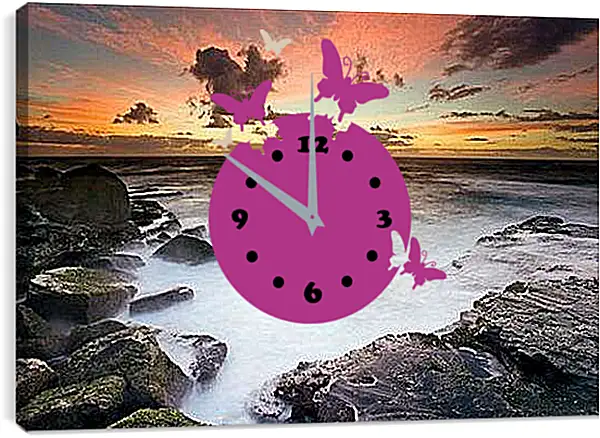 Часы картина - Закат на море
