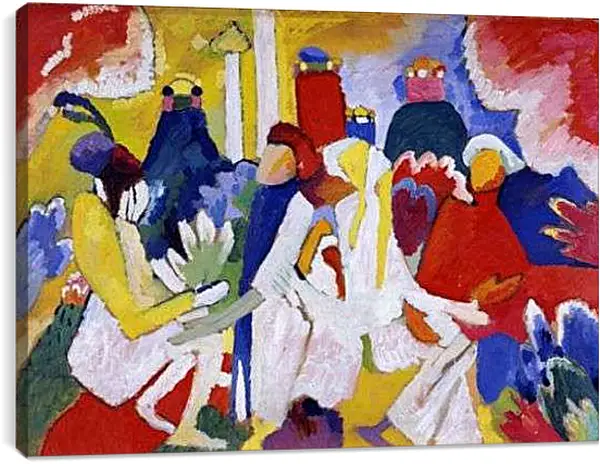 Постер на подрамнике - Синий всадник. Кандинский Василий