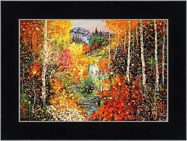 Картина в раме - Осень. Пейзаж