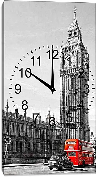 Часы картина - Биг-Бен и красный автобус