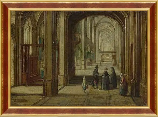 Картина в раме - The Interior of a Gothic Church looking East. Стенвейк Хармен Ван