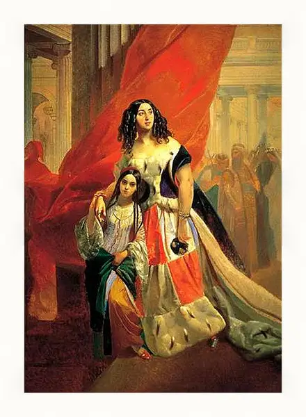 Картина в раме - Портрет графини Юлии Павловны Самойловой. Брюллов Карл Павлович