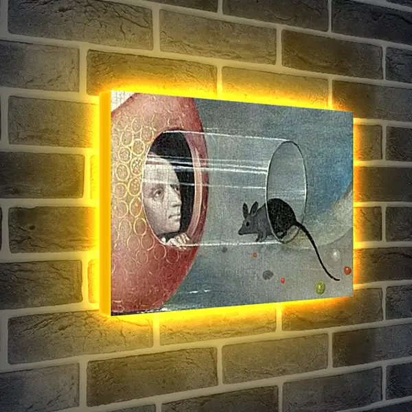 Лайтбокс световая панель - Man with mouse. Иероним Босх