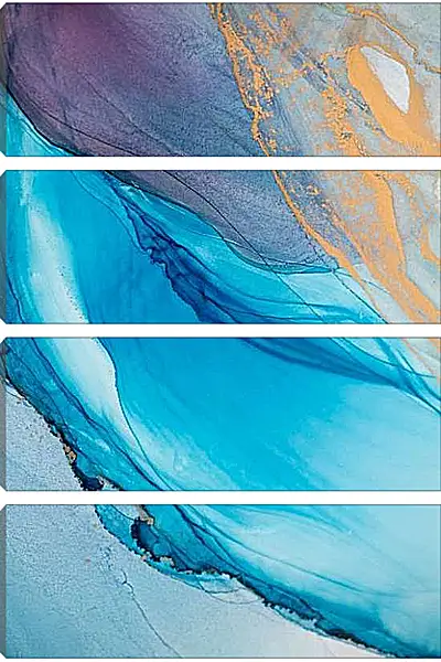 Модульная картина - Abstraction golden waves. Mari Dein