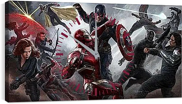 Часы картина - Схватка героев