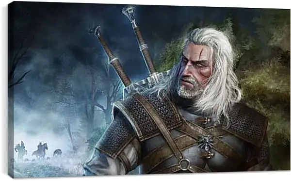 Постер на подрамнике - The Witcher (Ведьмак). Геральт уходит от погони