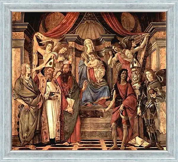 Картина в раме - Altar table, main board Throne end of Madonna. Сандро Боттичелли