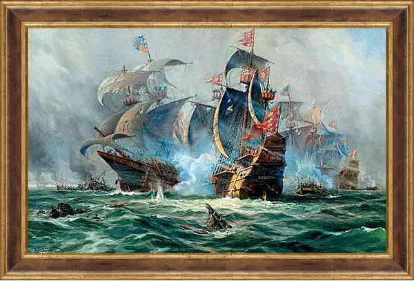 Картина в раме - Битва на море