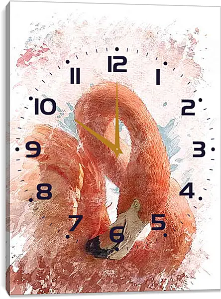 Часы картина - Розовый фламинго