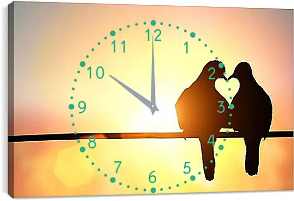 Часы картина - Голуби