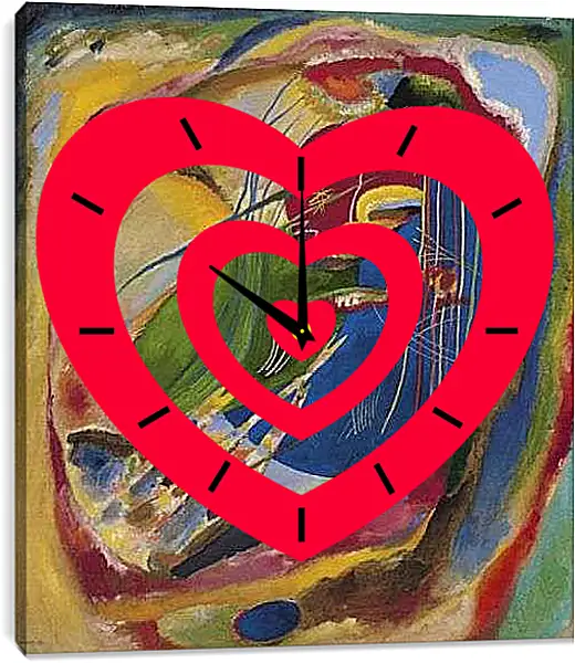 Часы картина - Pintura con tres manchas. Кандинский Василий