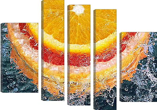 Модульная картина - Цитрусовые в воде