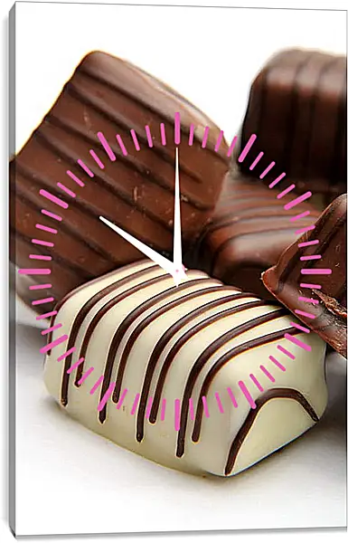 Часы картина - Конфета в белом шоколаде