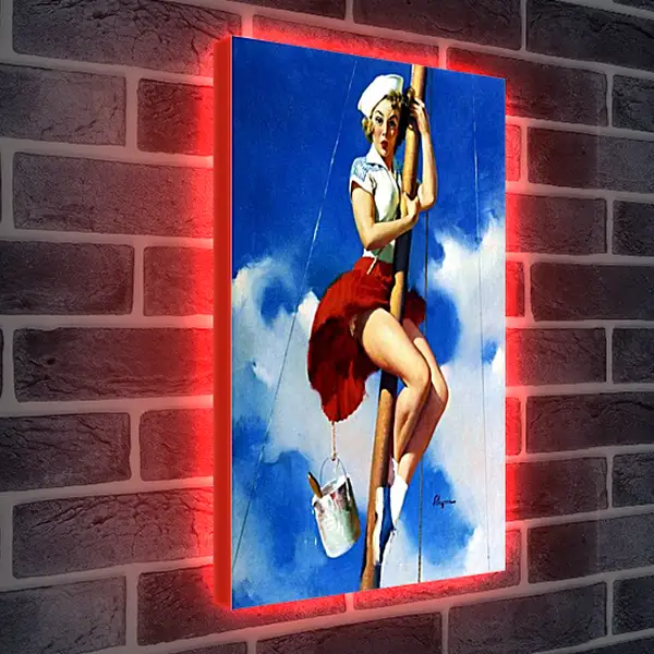 Лайтбокс световая панель - Морячка на мачте