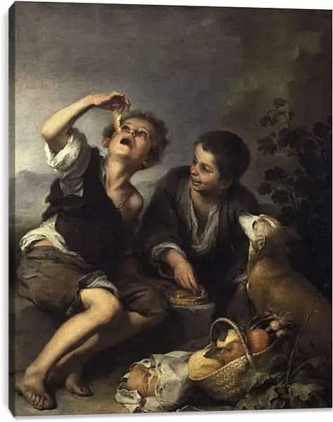 Постер на подрамнике - Едок картофельного пирога. Бартоломе Эстебан Мурильо