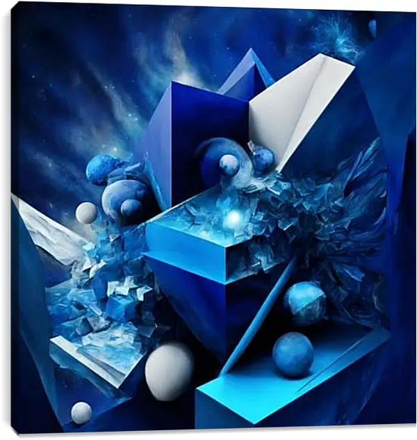 Постер на подрамнике - Светло Синий мир